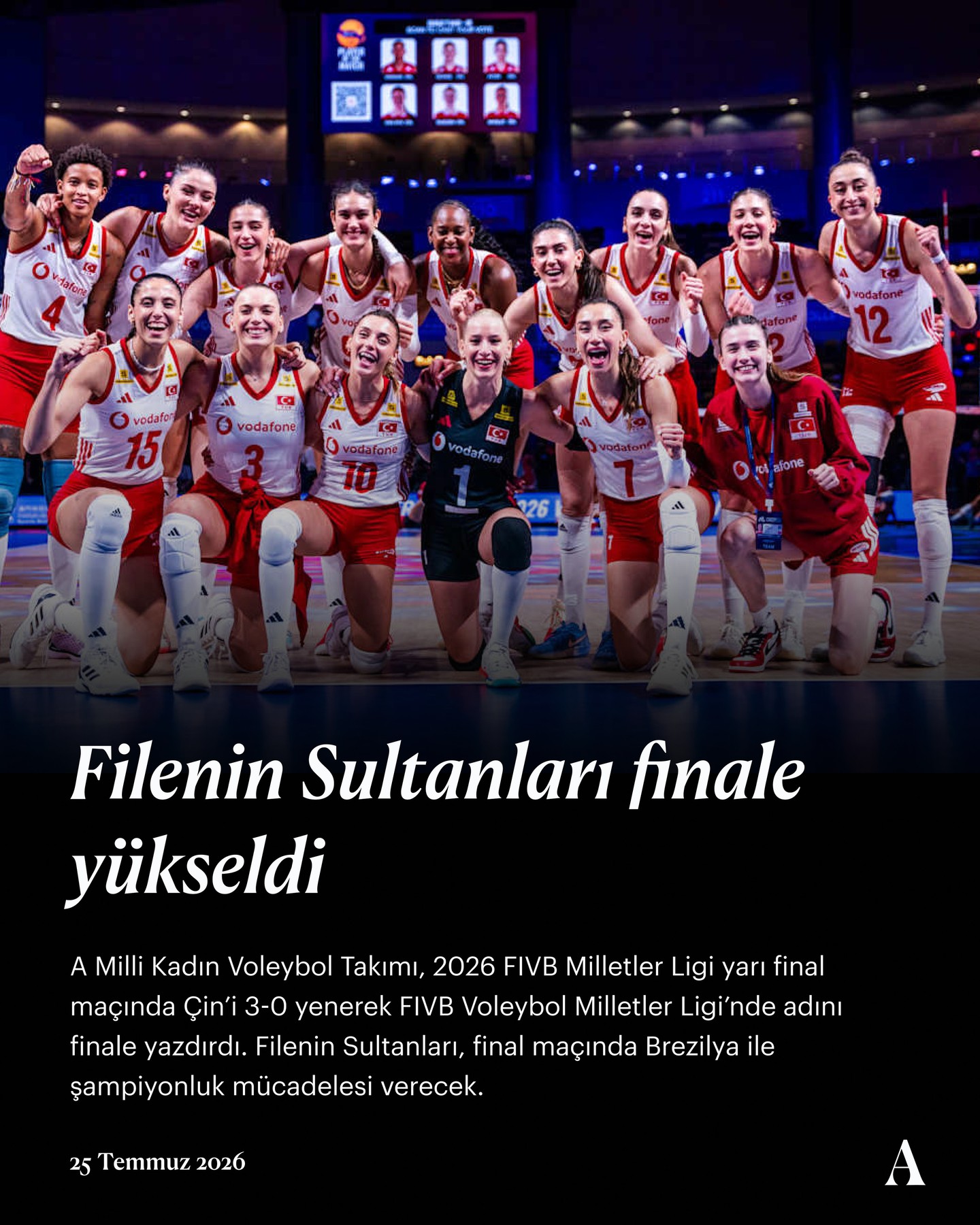 A Milli Kadın Voleybol Takımı, 2026 FIVB Milletler Ligi yarı finalinde ev sahib…